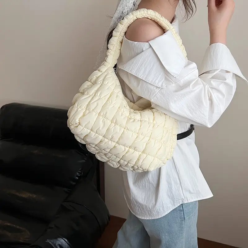 Pink Rhombus Quilted Handbag for Women - Image 6