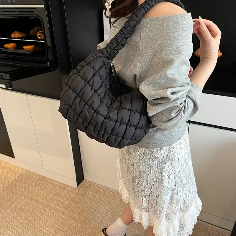 Pink Rhombus Quilted Handbag for Women - Image 8