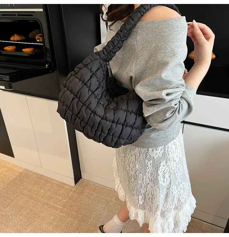 Pink Rhombus Quilted Handbag for Women — feature 18