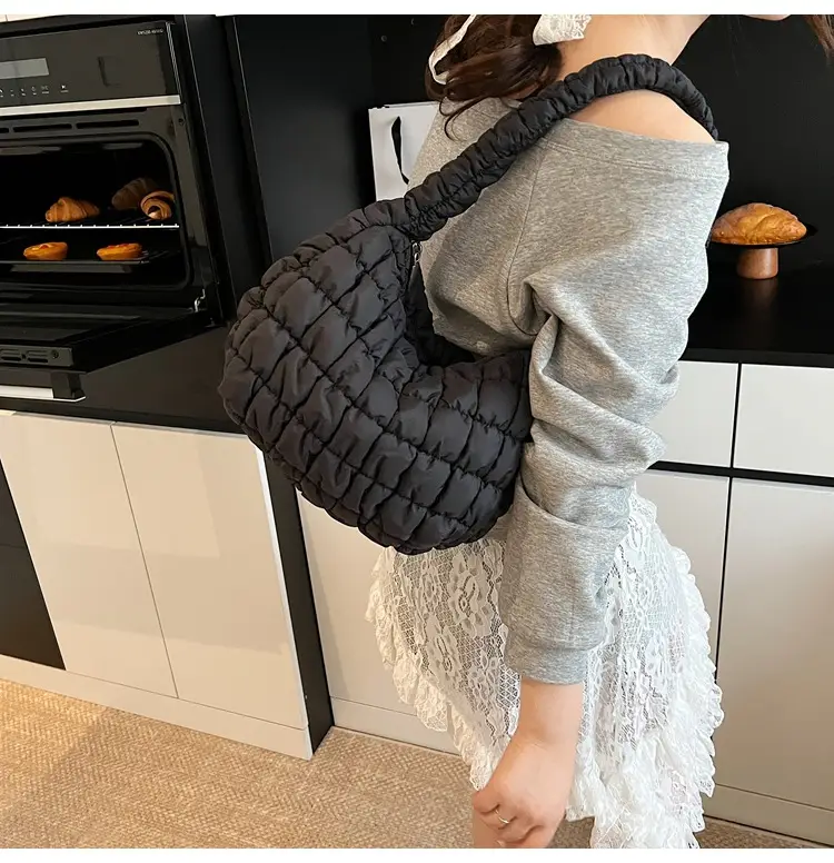 Pink Rhombus Quilted Handbag for Women — feature 20