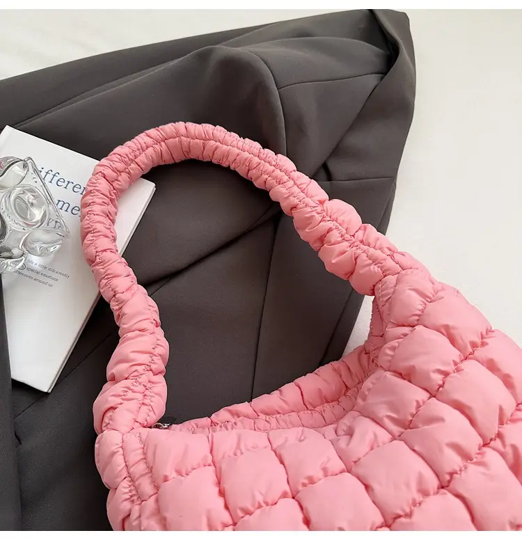 Pink Rhombus Quilted Handbag for Women — feature 28