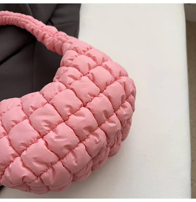 Pink Rhombus Quilted Handbag for Women — feature 29