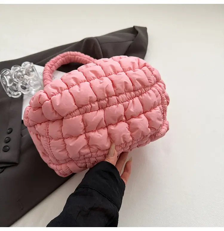 Pink Rhombus Quilted Handbag for Women — feature 30