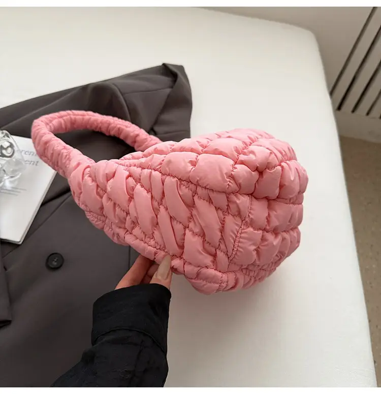 Pink Rhombus Quilted Handbag for Women — feature 31