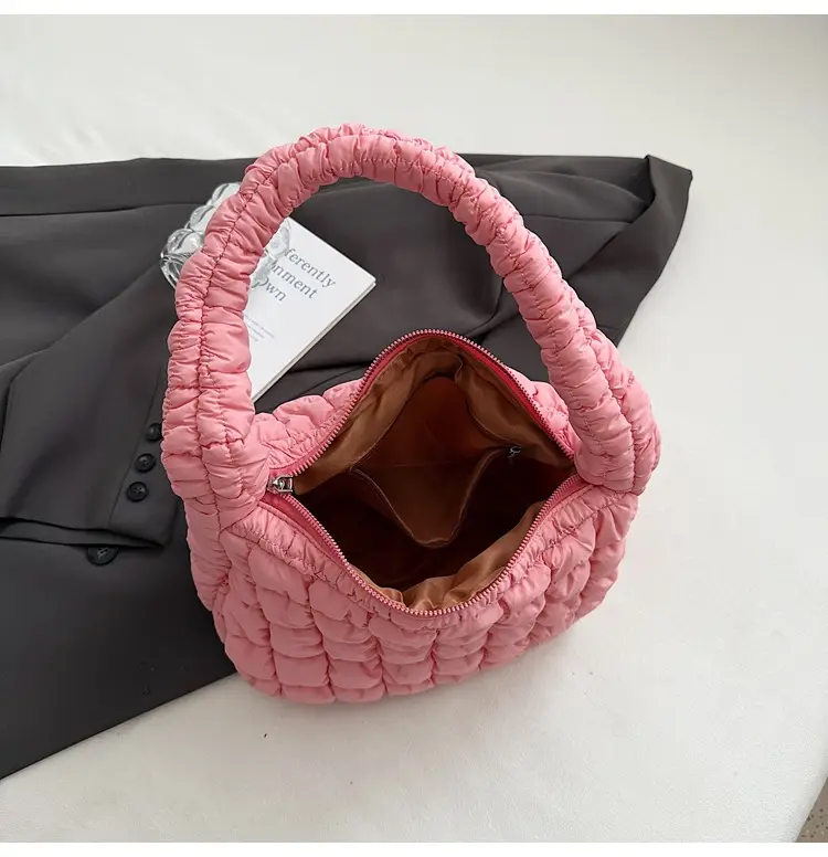Pink Rhombus Quilted Handbag for Women — feature 33