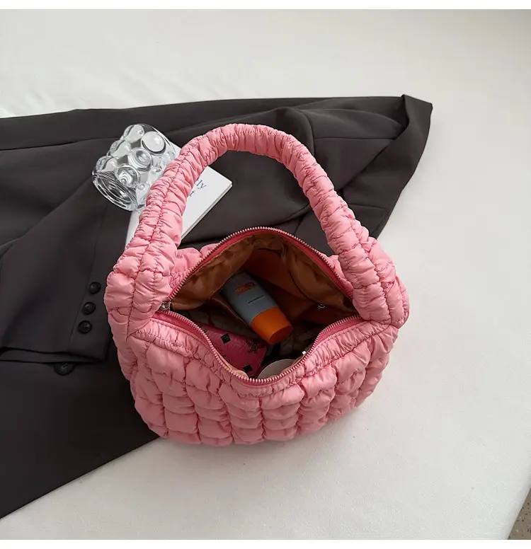 Pink Rhombus Quilted Handbag for Women — feature 34