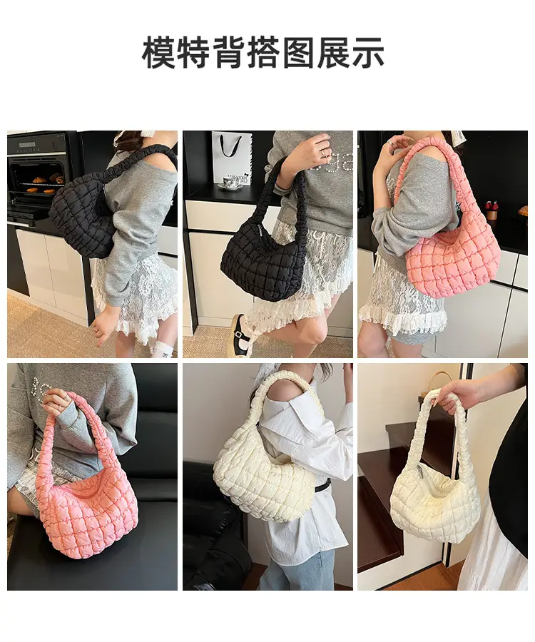 Pink Rhombus Quilted Handbag for Women — feature 9