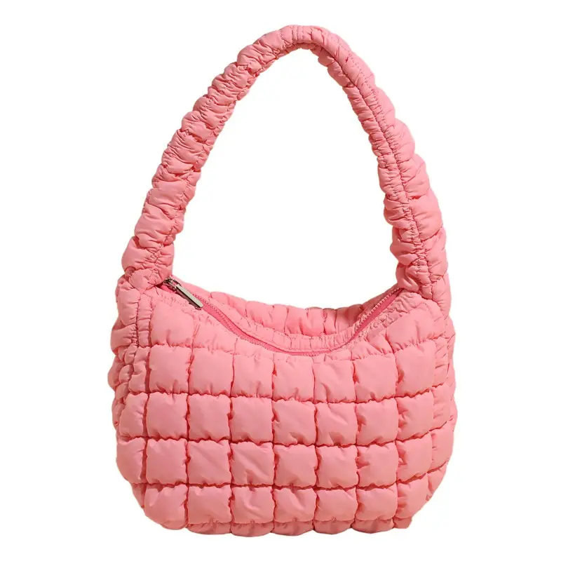 Pink Rhombus Quilted Handbag for Women - Image 3