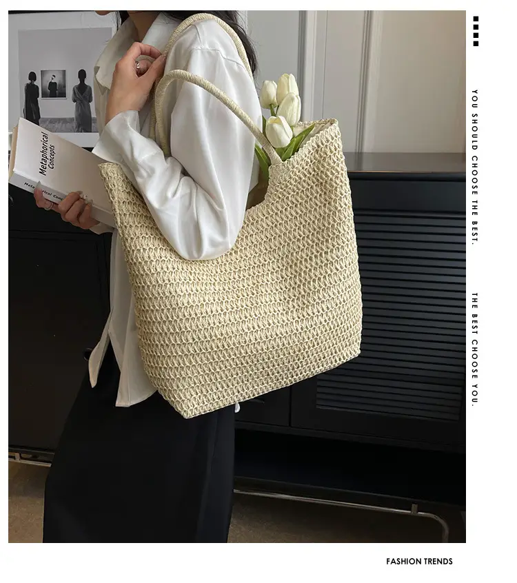 New Summer Straw Shoulder Bag Large Capacity Women — feature 2