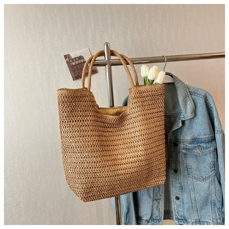 New Summer Straw Shoulder Bag Large Capacity Women - Image 2