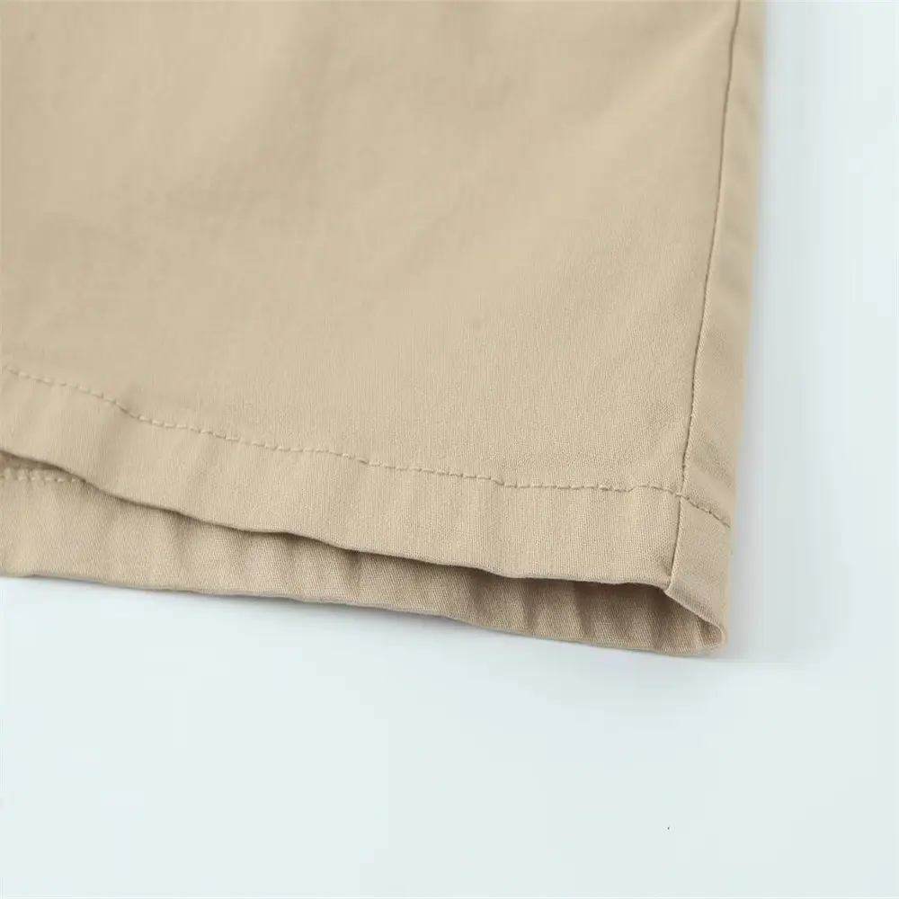 White Pleated Summer Shorts with Belt for Women — feature 8