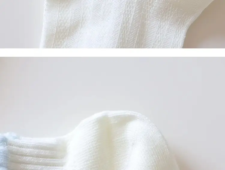 light blue Bow Mesh Socks Women's Socks Summer Pure Cotton Thin Breathable Milk White Shallow Mouth Boat Socks Sweet Japanese — feature 13