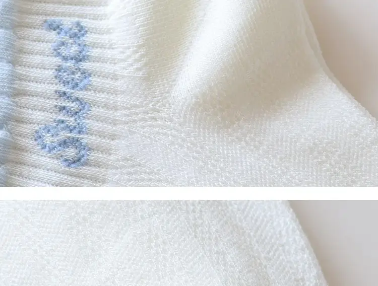 light blue Bow Mesh Socks Women's Socks Summer Pure Cotton Thin Breathable Milk White Shallow Mouth Boat Socks Sweet Japanese — feature 14