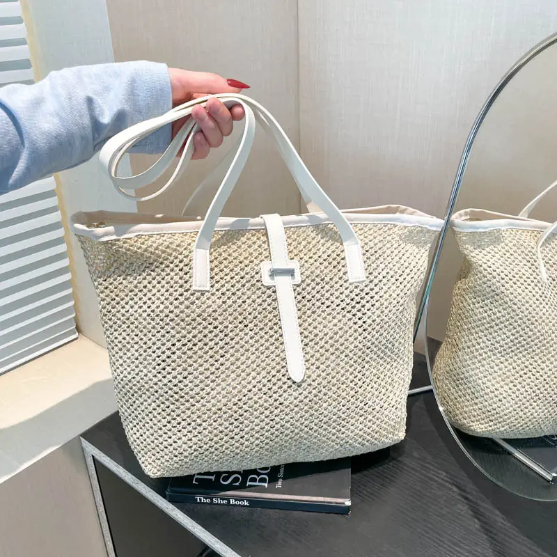 Fashionable Woven Shoulder Bag 2025 New Large Capacity - Image 4