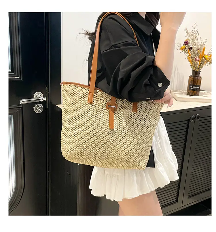 Fashionable Woven Shoulder Bag 2025 New Large Capacity — feature 10