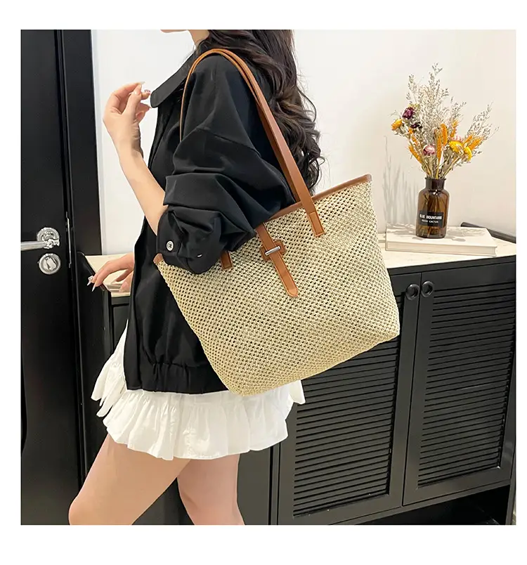 Fashionable Woven Shoulder Bag 2025 New Large Capacity — feature 11
