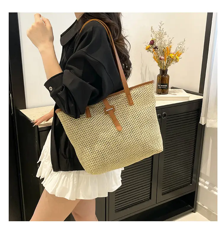 Fashionable Woven Shoulder Bag 2025 New Large Capacity — feature 13