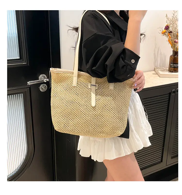 Fashionable Woven Shoulder Bag 2025 New Large Capacity — feature 14