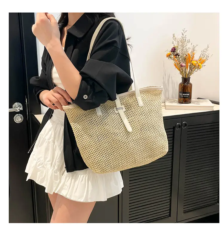Fashionable Woven Shoulder Bag 2025 New Large Capacity — feature 15