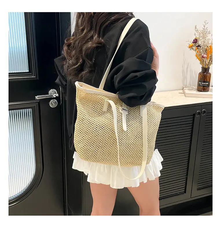 Fashionable Woven Shoulder Bag 2025 New Large Capacity — feature 17