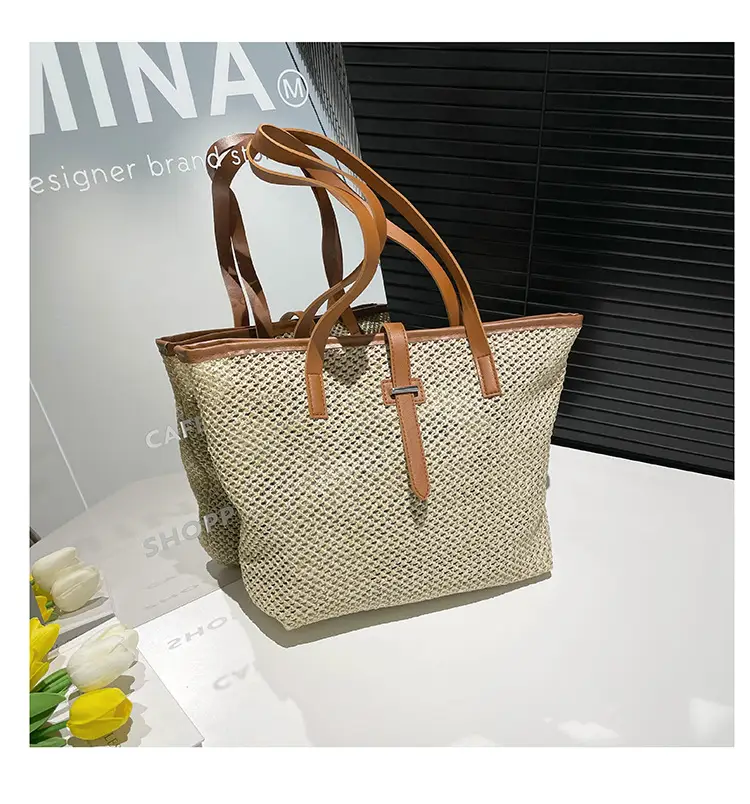 Fashionable Woven Shoulder Bag 2025 New Large Capacity - Image 3