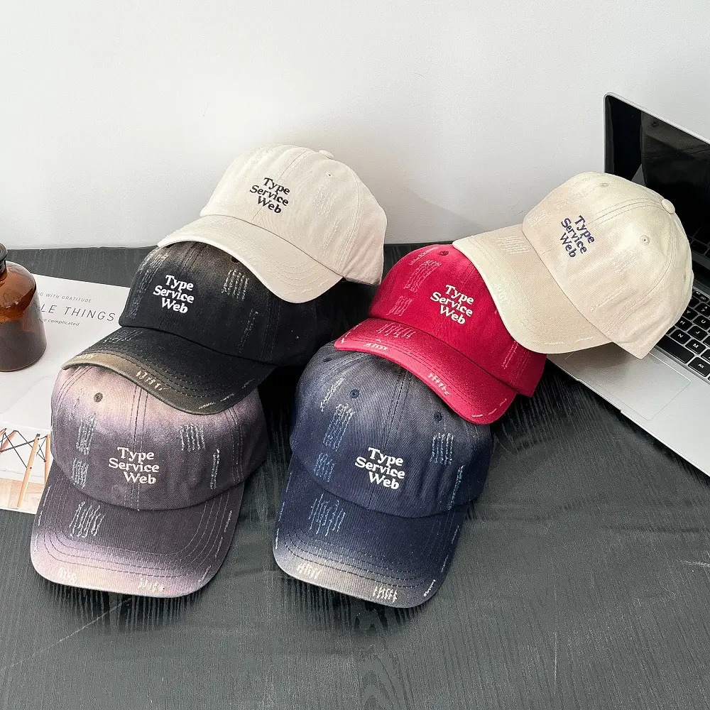 Women Baseball Caps Gradient Color Large Cap - Image 8
