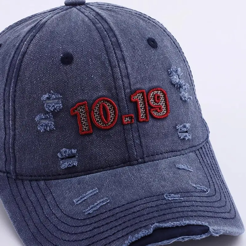 Men Embroidered 10-19 Baseball Cap White — feature 2