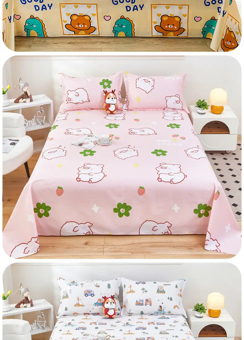 [skin-friendly delicate] children's cartoon cotton sheets single 1.2 single bed 1.5 meters 1.8m dormitory quilt — feature 21