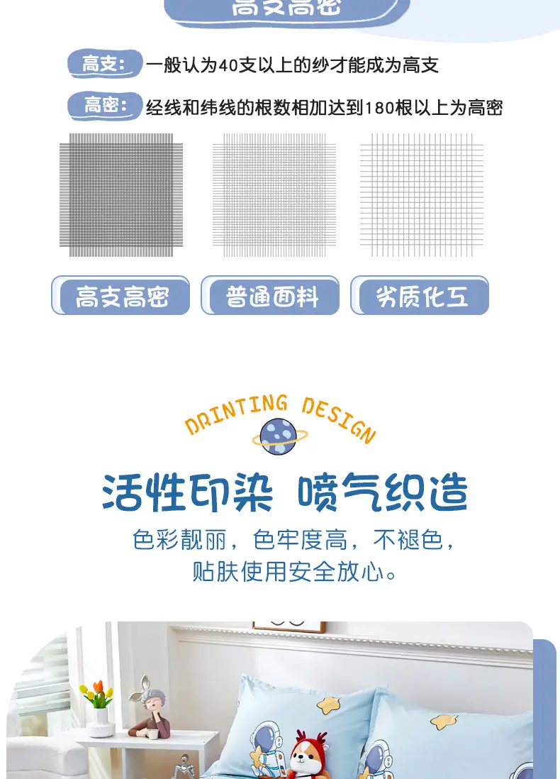 [skin-friendly delicate] children's cartoon cotton sheets single 1.2 single bed 1.5 meters 1.8m dormitory quilt — feature 7