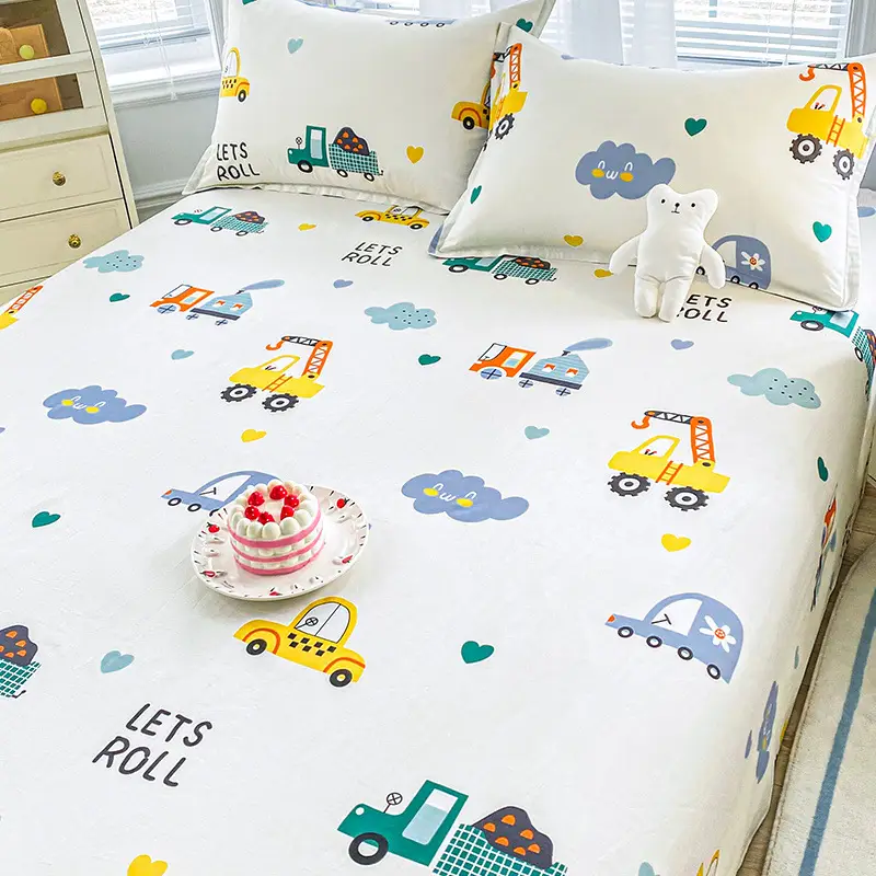 [skin-friendly delicate] children's cartoon cotton sheets single 1.2 single bed 1.5 meters 1.8m dormitory quilt