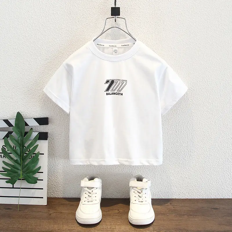 Boys T-Shirt Balancing Gun Graphic White 2025 - Image 4