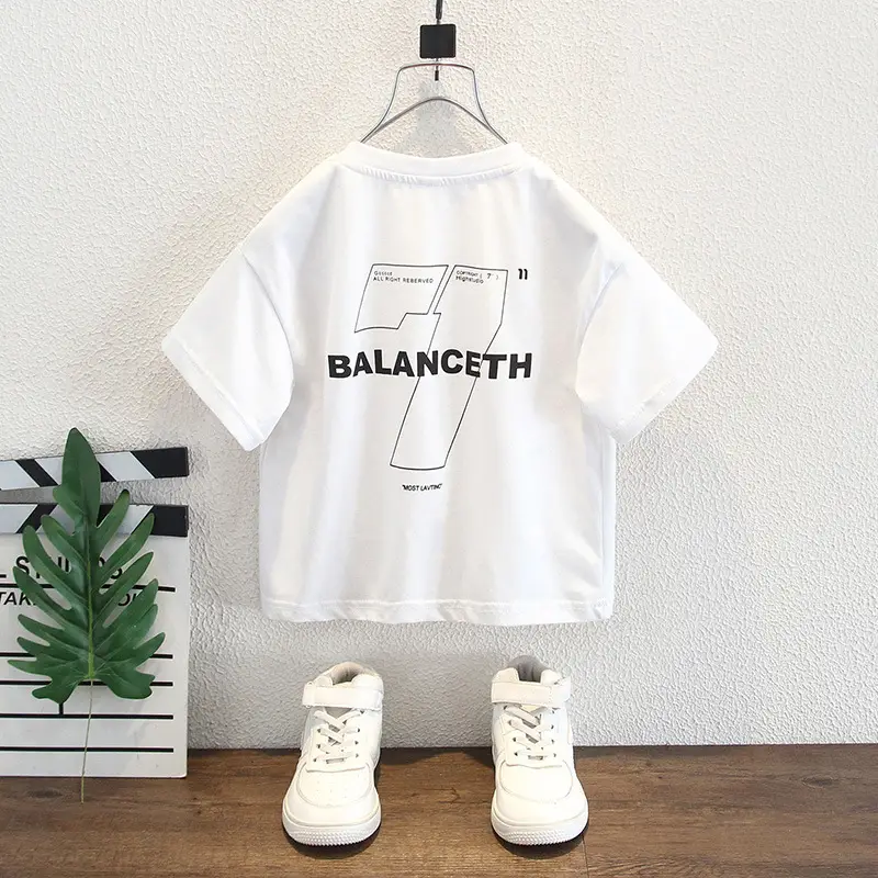 Boys T-Shirt Balancing Gun Graphic White 2025 - Image 5