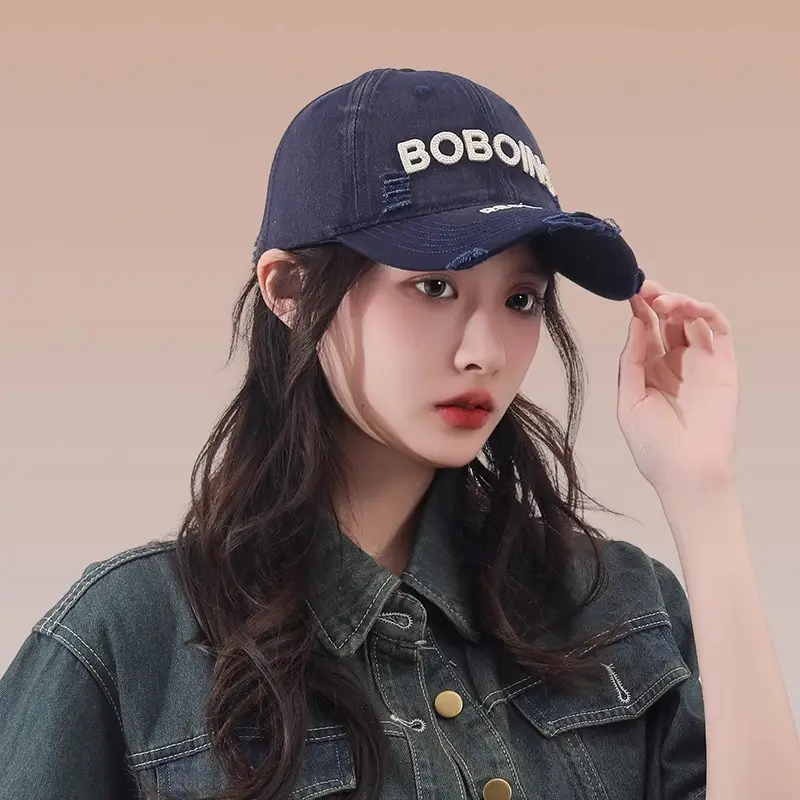Women Retro Duckbill Cap with Letter Embroidery — feature 11