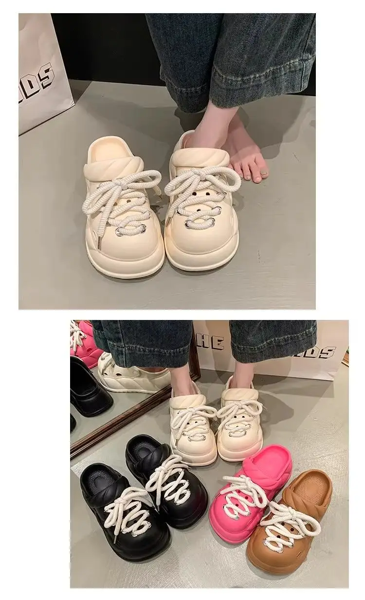Women's Cream Rope Sandals Non-Slip Thick Sole — feature 19