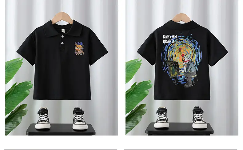 Baby Boys Black Polo Shirt with Embroidered Logo 2025 — feature 3