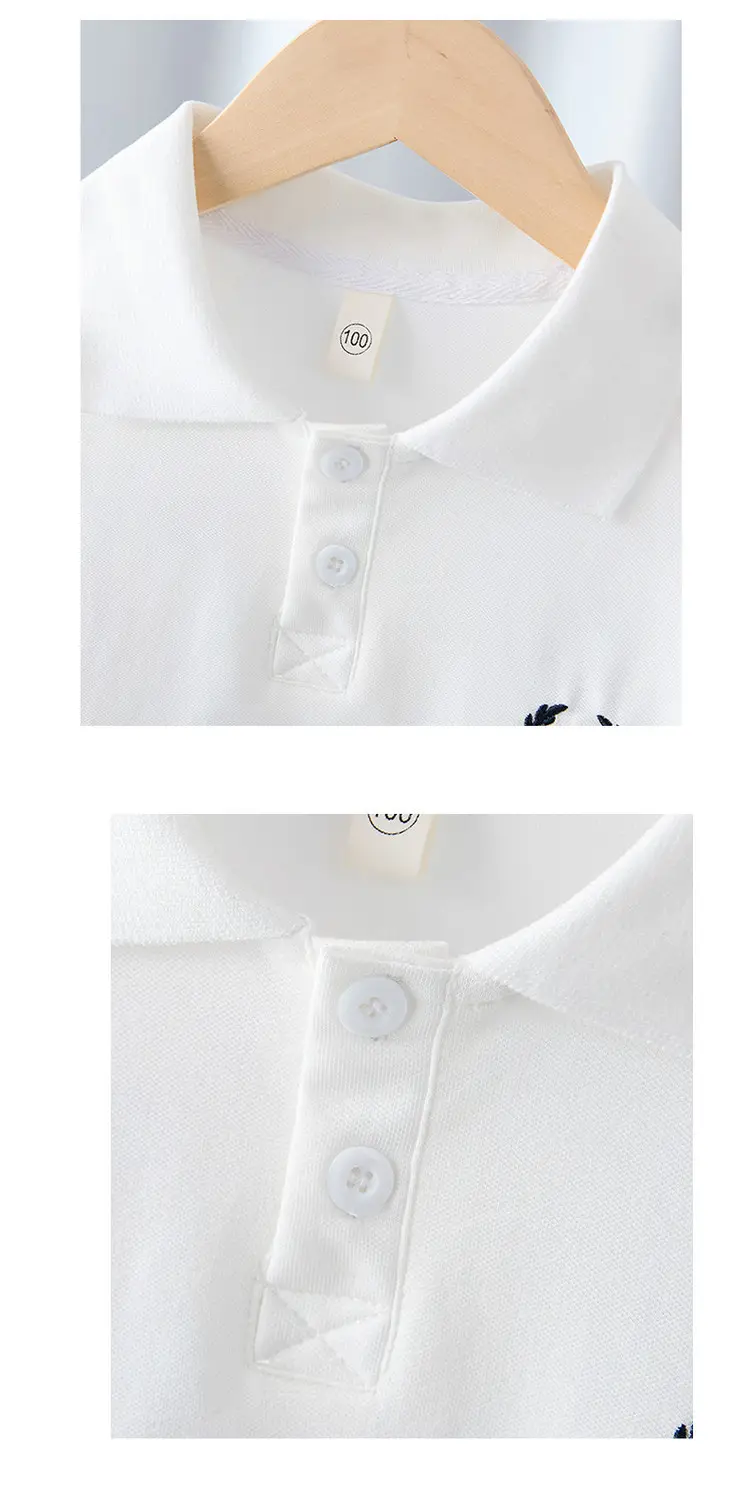 Boys White Cotton T-Shirt 2025 Summer Thin Half Sleeve — feature 10