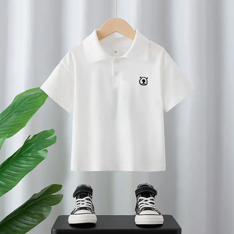 Boys Pure Color T-Shirt Summer 2025 Medium Large Kids - Image 3