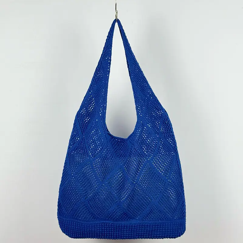 Knitted Crossbody Bag Women Beach Wear Hollow Solid Color - Image 6