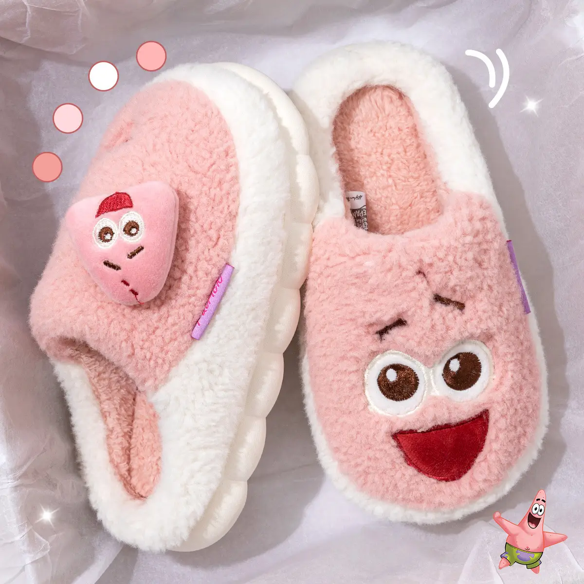 Pink Spongebob Cotton Women's Winter Slippers 2025