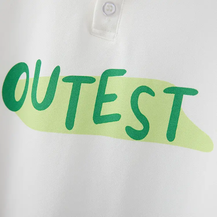 White Polo Shirt for Kids 2025 Summer Medium to XL - Image 3