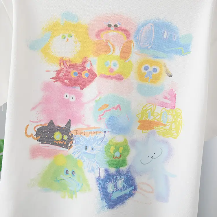 Boys Cartoon Print White Lapel T-Shirt Kids - Image 4