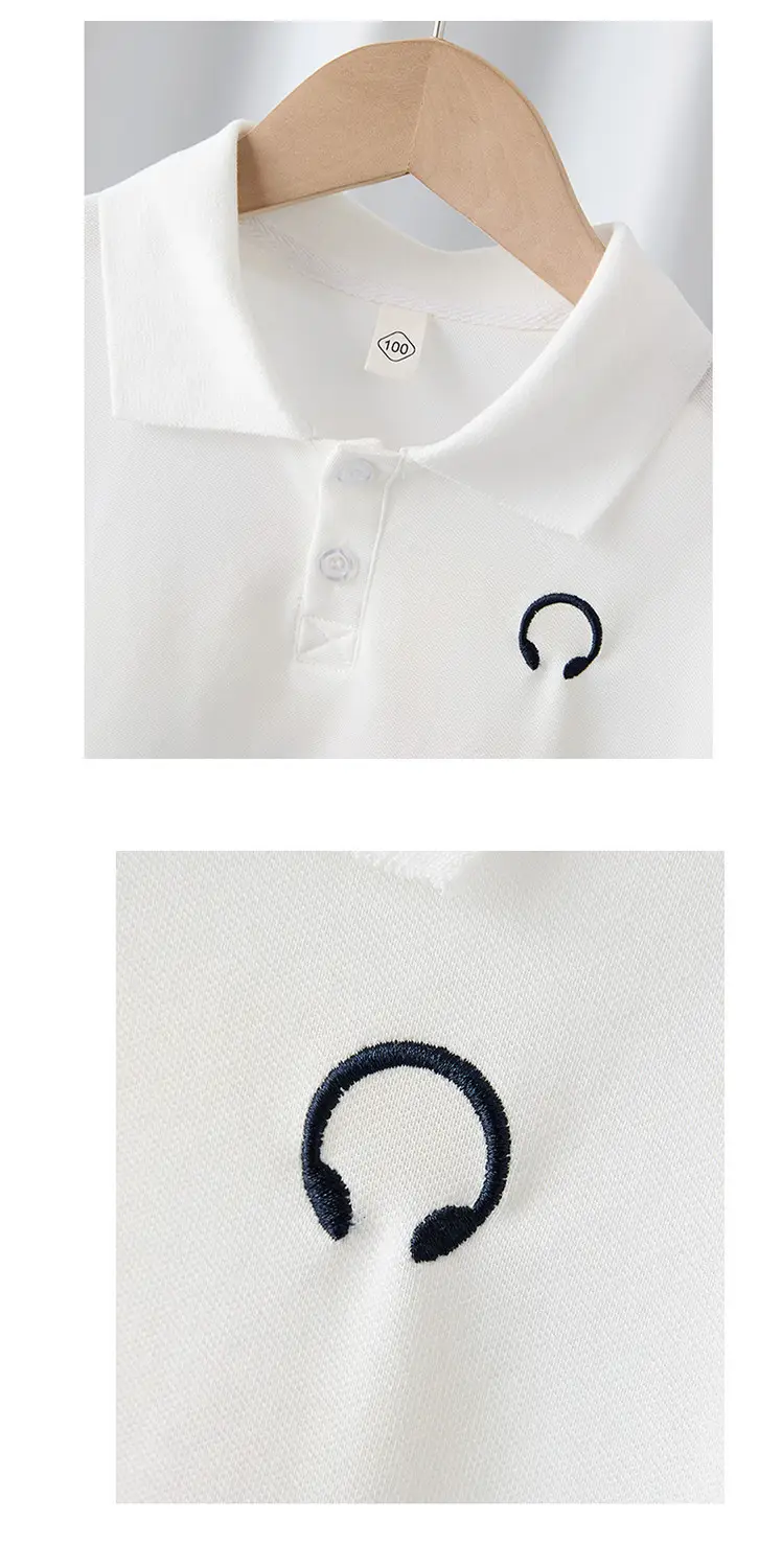 Boys Cartoon Print White Lapel T-Shirt Kids — feature 10