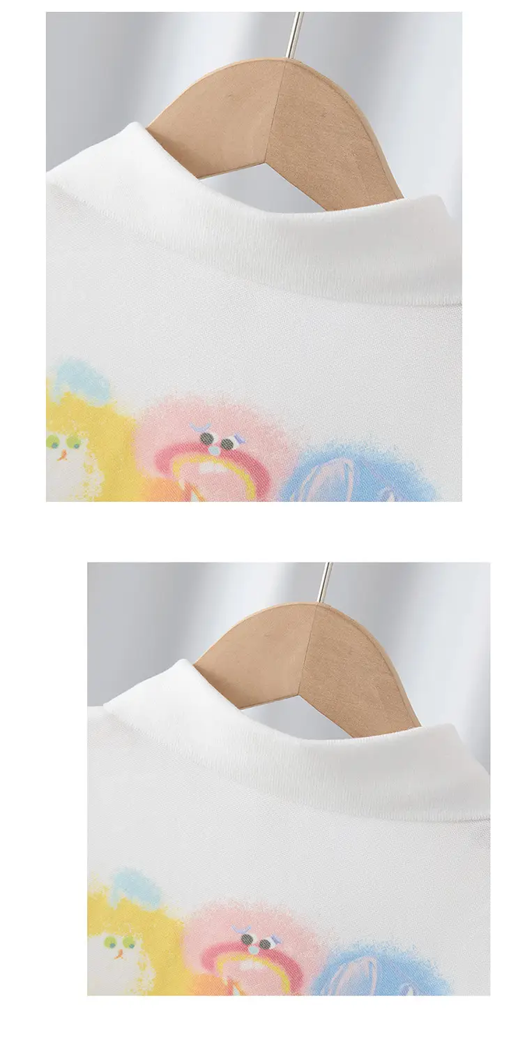 Boys Cartoon Print White Lapel T-Shirt Kids — feature 13