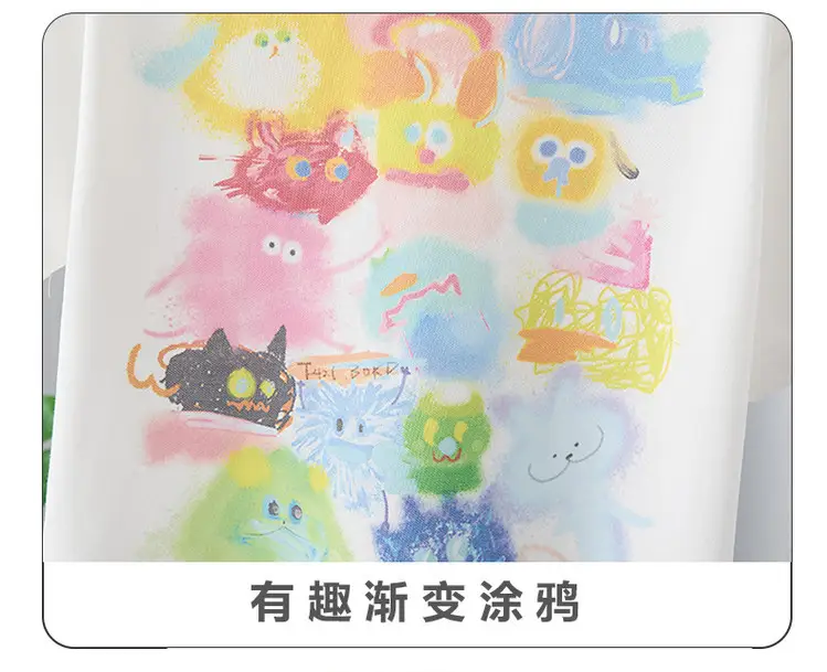 Boys Cartoon Print White Lapel T-Shirt Kids — feature 5