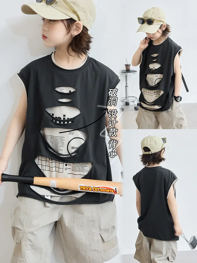 Boys Sleeveless Cotton T-Shirt Summer 2026 - Image 2