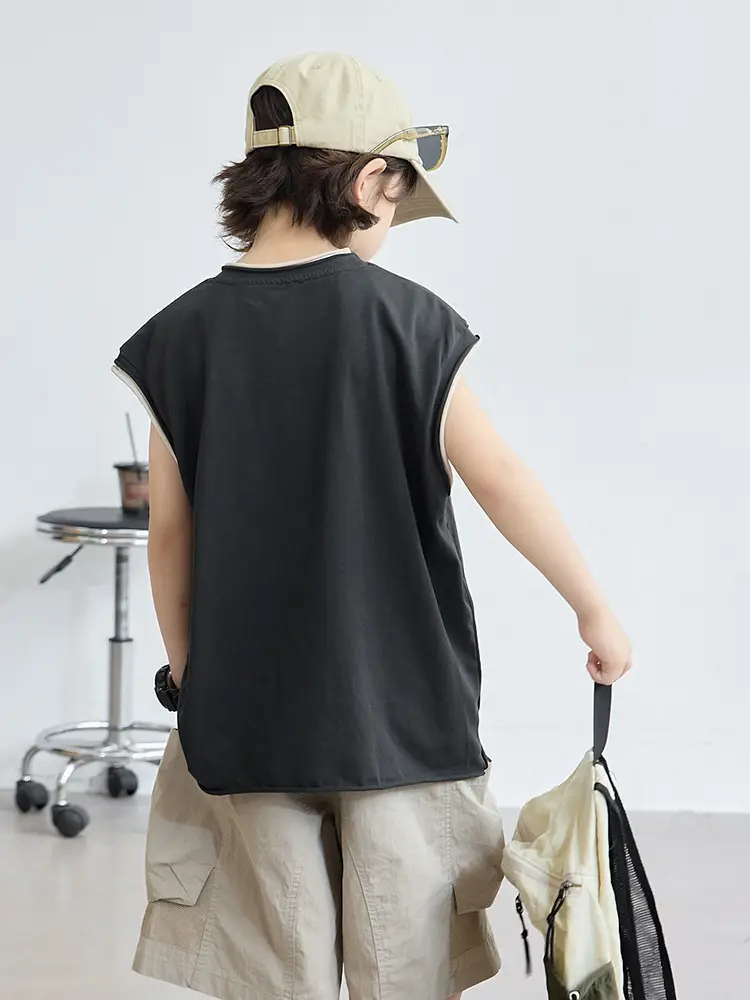 Boys Sleeveless Cotton T-Shirt Summer 2026 - Image 4