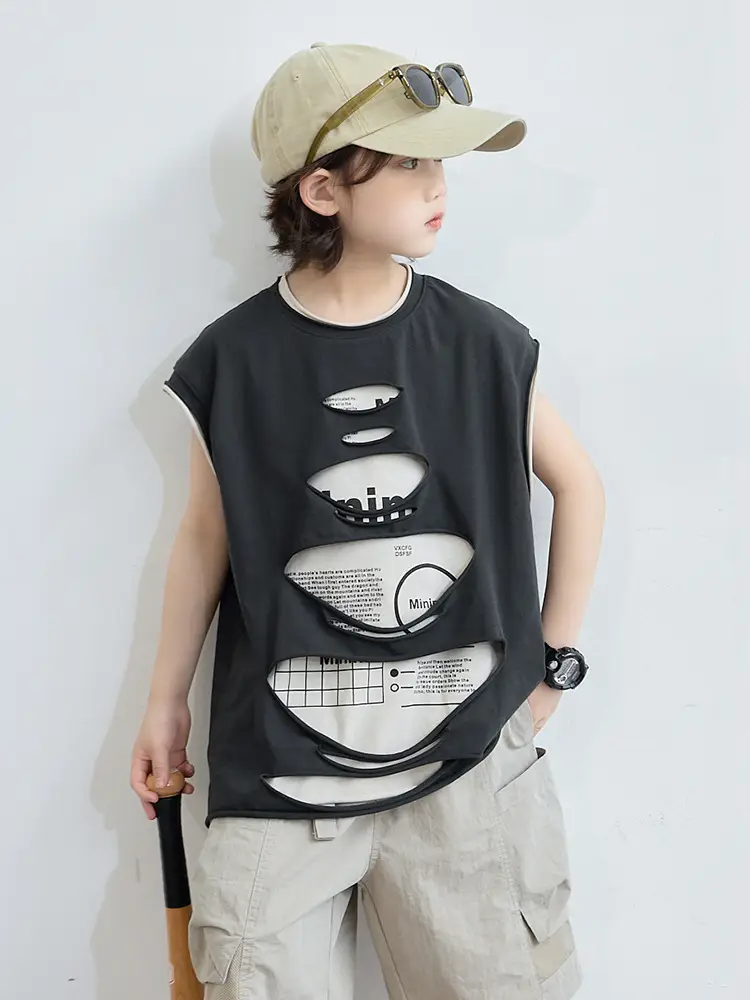 Boys Sleeveless Cotton T-Shirt Summer 2026 - Image 5