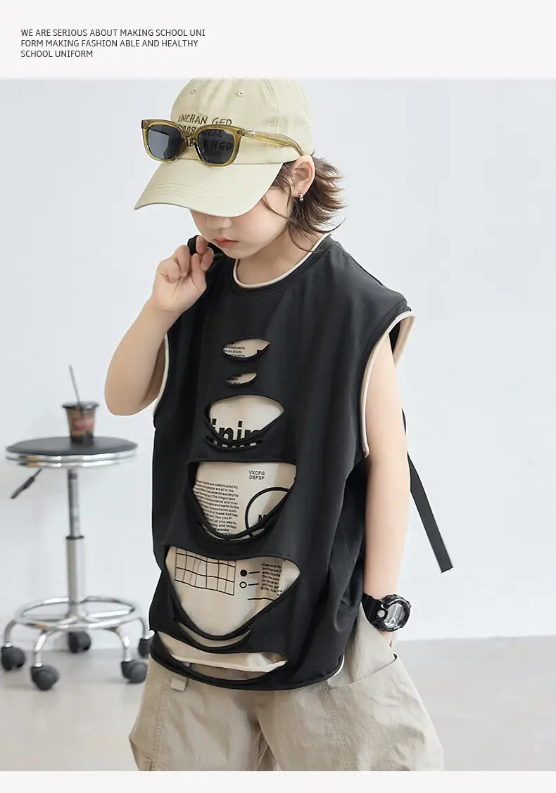 Boys Sleeveless Cotton T-Shirt Summer 2026 — feature 10