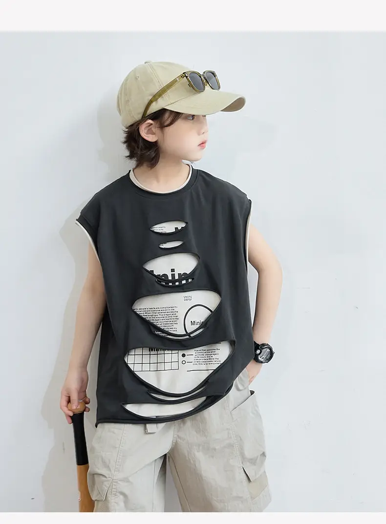 Boys Sleeveless Cotton T-Shirt Summer 2026 — feature 15