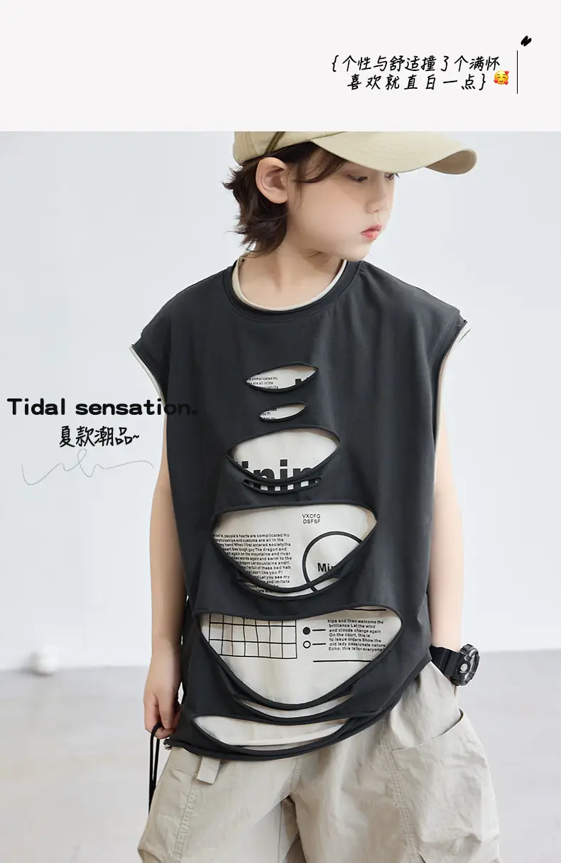 Boys Sleeveless Cotton T-Shirt Summer 2026 — feature 2